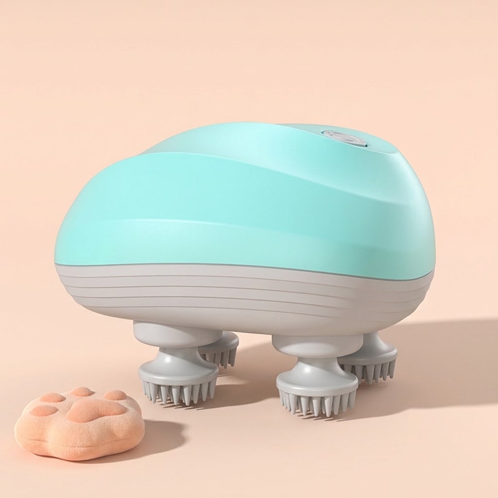 Melty Paws 4-paw electric pet head massager in Mint